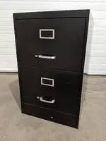 Black 2 Drawer Vertical Legal Size File Cabinet