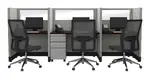 3 Person Call Center Cubicle with Power