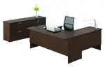 L Shaped Desk with Storage Credenza