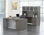 Bow Front U Shaped Desk with Hutch