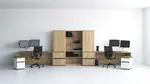 Two Person Desk with Storage