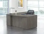 Bow Front L Shaped Desk with Drawers