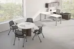 Modern U Shaped Desk and Table Set