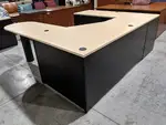 Maple Laminate U-Shaped Peninsula Desk with Drawers
