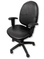 Black Vinyl Rolling Office Chair