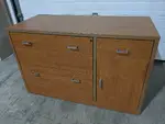 Small Cherry Laminate Storage Cabinet - 46 Inch Wide