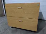 Rolling Oak Laminate 2 Drawer Lateral Filing Cabinet â€“ 31.75 Inch Wide