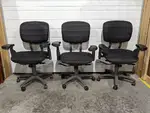 Haworth Checkered Fabric Rolling Office Chairs