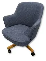 Blue Fabric Rolling Swivel Chairs