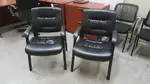 Black Faux Leather Guest Chairs