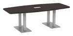 Boat Shaped Conference Table with Brushed Metal Base