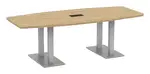 Boat Shaped Conference Table with Brushed Metal Base