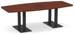 Boat Shaped Conference Table with Brushed Metal Base