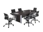 Modern Boat Shaped Conference Room Table and Chairs Set