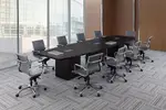 Boat Shaped Conference Table with Cube Base