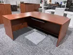 Bow Front L Shape Desk with Keyboard Tray