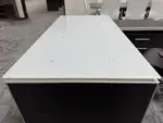 L Shaped Desk with Drawers and Glass Top