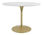 Modern Table with Metal Pedestal