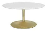 Modern Coffee Table with Metal Pedestal