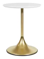 Modern Side Table with Metal Pedestal