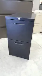 Black Two Drawer Teknion Pedestal File