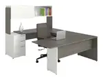 U Shaped Desk with Hutch