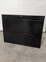 Black Metal 2 Drawer Lateral Filing Cabinet â€“ 36 Inch Wide