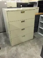 Four Drawer Beige Lateral HON Filing Caibnet 