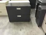 Dark Gray Two Drawer HON Lateral Filing Cabinet