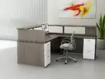 L Shaped Reception Desk with Drawers