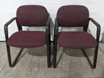 Hon Dark Red Guest Chairs with Metal Frame