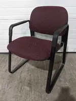 Hon Dark Red Guest Chairs with Metal Frame