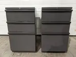 Rolling Gray Metal Box/Box/File Pedestal Drawers