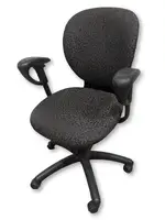 Black and Gray Patterned Rolling Office Chair