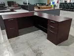 Mahogany Laminate L-Shape Desk â€“ Right Return