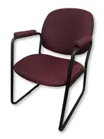Maroon Guest Chair with Metal Frame