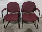 Maroon Guest Chair with Metal Frame