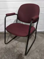 Maroon Guest Chair with Metal Frame