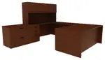 U Shaped Desk with Hutch and Storage