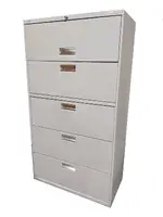 Hon Putty Metal 5 Drawer Lateral Filing Cabinet â€“ 36 Inch Wide