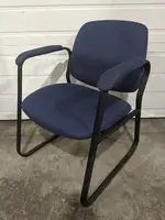 Global Blue Guest Chair with Black Metal Frame