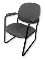 Global Gray Guest Chairs with Metal Frame 