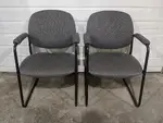 Global Gray Guest Chairs with Metal Frame 