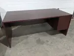 Mahogany Laminate Desk with Drawers â€“ Right Pedestal