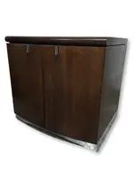 Dark Walnut Storage Cabinet with Hinged Door Storage
