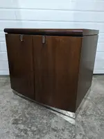 Dark Walnut Storage Cabinet with Hinged Door Storage