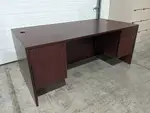Mahogany Laminate Desk with Drawers â€“ 70.75x35.5