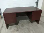 Mahogany Laminate Desk with Drawers - 60x29.75