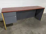 Global Cherry Laminate Desk with Gray Base â€“ 72x20