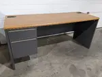 Hon Oak Laminate Desk with Drawers â€“ Left Pedestal